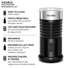 Keurig Milk Frother For Lattes And Cappuccinos - Features Hot And Cold froth Function - Black-Cold function: craving an iced latte? no problem; simply pour fresh milk into the frother and select the cold function to create the perfect iced beverage without having to leave the house