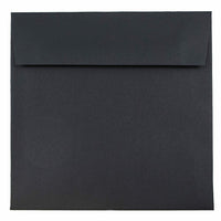JAM Paper 6.5 x 6.5 Square Envelopes, Black Linen Recycled, 1000 Pack (V01211B)-Black