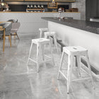 Flash Furniture 24" High Backless Distressed Metal Indoor-Outdoor Counter Height Stool - White-Backless Design