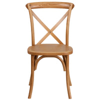 Flash Furniture HERCULES Series Stackable Oak Wood Cross Back Chair-Stackable Bistro Style Chair