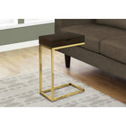 Monarch Specialties 3236 Accent Table - Espresso/Gold Metal With A Drawer-Thick panel wood look finish in espresso brings a traditional touch to the contemporary design of this C table