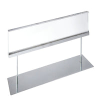 Azar Large Acrylic Block Sign Holder On Chrome Stand For Counter, 22" x 6" (104568)-Sign Holder