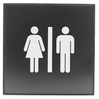 Headline Sign Premier UNISEX Sign - 8" H x 8" L - Black-Sign Message: "UNISEX"