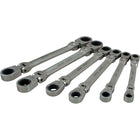 Gray Tools 6 Piece Metric, Double Box Flex Head, Ratcheting Wrench Set, 8x9mm-17x19mm-Contains: Sizes: 8 X 9mm, 10 X 11mm, 12 X 13mm, 14 X 15mm, 16 X 18mm, 17 X 19mm.