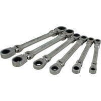 Gray Tools 6 Piece Metric, Double Box Flex Head, Ratcheting Wrench Set, 8x9mm-17x19mm-Contains: Sizes: 8 X 9mm, 10 X 11mm, 12 X 13mm, 14 X 15mm, 16 X 18mm, 17 X 19mm.
