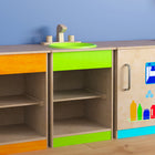 Flash Furniture Bright Beginnings Commercial Grade Wooden Children's Kitchen Sink with Integrated Storage-Pair with Other Pieces in the Set or Use Alone