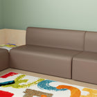 Flash Furniture Bright Beginnings Commercial Grade Modular Classroom Soft Seating, Armless 2-Seater Sofa - Neutral Vinyl-Coordinates With Other Pieces in the Early Education Collection