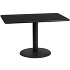 Flash Furniture 30" x 48" Rectangular Black Laminate Table Top with 24" Round Table Height Base-Hospitality Table