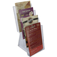 Azar Displays 4-Tier Bi-Fold Size Modular Brochure Holder For Counter, 2 Pack (252307)-Use on counter top for printed material