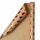 JAM Paper Gift Wrap - Christmas Kraft Wrapping Paper - 50 Sq Ft - Red Trees on Brown Kraft Paper - 2 Rolls/Pack-Size: 50 Square Feet Total (25 Sq. Ft. per Roll)