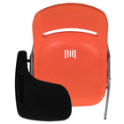 Flash Furniture Ergonomic Shell Chair with Right Handed Flip-Up Tablet Arm - Orange - 5 Pack-Tablet Size: 12"W x 17"D x 11.5"H from seat