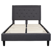 Flash Furniture Roxbury Full Size Tufted Upholstered Platform Bed - Dark Grey Fabric-Platform Bed