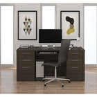 Bestar Embassy 66" Executive Desk Kit, Dark Chocolate (60850-79)-1-inch thick desktop with shock resistant PVC edge detail provides a sturdy surface to work on 