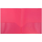 JAM Paper Plastic POP Two Pocket Folder, Pink, 12 Pack (86524pidg)-Size: 9-1/2" x 11-1/2"