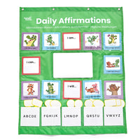 Hand2Mind Daily Affirmations Pocket Chart - Multicolor-36 Affirmation Cards inspire self-reflection and positivity.