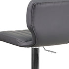 Flash Furniture Contemporary Grey Vinyl Adjustable Height Barstool with Vertical Stitch Back & Chrome Base-Swivel Seat