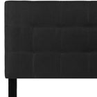 Flash Furniture Bedford Tufted Upholstered Twin Size Headboard - Black Fabric-Box Stitch Design