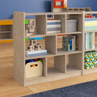 Flash Furniture Bright Beginnings Commercial Grade 8 Section Modular Wooden Classroom Open Storage, Safe, Kid Friendly - Natural-Quick and Easy Assembly with Included Materials