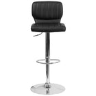 Flash Furniture Contemporary Black Vinyl Adjustable Height Barstool with Vertical Stitch Back & Chrome Base - 2 Pack-Set of 2 Contemporary Style Stools