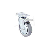 Colson Zinc Plated Caster, 6" (152 Mm), Caster Type: Swivel w/Brake, Wheel Material: Grey Rubber, Mi898 (Y680T-PGB-TP)-Wheel Diameter: 6" (152 mm)