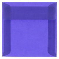 JAM Paper 6 x 6 Square Envelopes, Purple Translucent Vellum, 50 Pack (PACV517I)-Primary blue translucent envelope