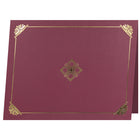 St. James Document/Certificate Holders - Gold Foil - Linen Finish - Burgundy - 5 Pack-Easy to insert any letter size (8-1/2" x 11") documents into the die-cut corner slots