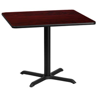 Flash Furniture 36'' Square Laminate Table Top, Mahogany with 30'' x 30'' Table-Height Base (XUMA3636T3030)-Hospitality Table
