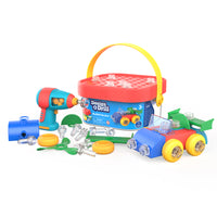 Educational Insights Design & Drill Build-It Bucket - Multicolor-Portable drill toy: Busy builders can bring this drillable construction set with them for construction fun on the run. The bolts, drill, and other parts and pieces fit easily inside the bucket for on-the-go building and fun