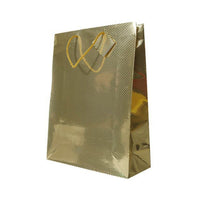 Jam Paper Gift Bags with Rope Handles - Diagonal Pinstripe - XXX Large - 17" x 21" x 6 1/4" - Gold Foil - 100 Pack-Color: Gold