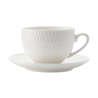 Maxwell & Williams Diamonds Round Demi Tasse Cup & Saucer - White - 4 Pack-Dinnerware