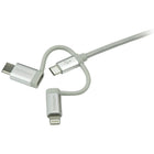 StarTech USB Multi-Charger Cable, Lightning, USB-C, Micro-B, Braided, 3.3 ft (LTCUB1MGR)-Leave one in your car or keep one at your desk so that you're always ready when you need to be