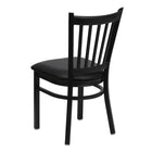 Flash Furniture HERCULES Series Black Vertical Back Metal Restaurant Chair - Black Vinyl Seat-Black Vinyl Upholstered Seat