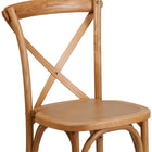 Flash Furniture HERCULES Series Stackable Oak Wood Cross Back Chair-Cross Back Design