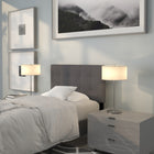 Flash Furniture Bedford Tufted Upholstered Twin Size Headboard - Dark Grey Fabric-Headboard Size: 39.25''W x 2.5''D x 22''H