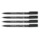 Staedtler Permanent Lumocolor Pens – 0.3mm – Black – 4 Pack-Superb colour brilliance—permanent lightfast markers