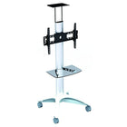 TygerClaw Mobile TV Stand with Media Shelf for 32" - 60" TV, 17.7" x 51.2" x 47.2", Black-32" - 60" TV Bracket & DVD Shelf Trolly