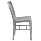 Flash Furniture Silver Metal Indoor-Outdoor Chair-Vertical Slat Back