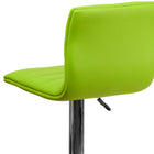 Flash Furniture Contemporary Green Vinyl Adjustable Height Barstool with Horizontal Stitch Back & Chrome Base-CA117 Fire Retardant Foam