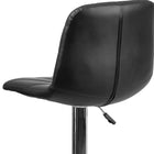Flash Furniture Contemporary Black Vinyl Adjustable Height Barstool with Embellished Stitch Design & Chrome Base-Swivel Seat