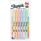 Sharpie Chisel Tip Pocket-Style Highlighters - Assorted Pastel Colours - 6 Pack-Chisel Tip Highlighter