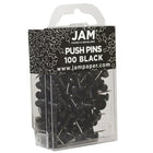 JAM Paper Push Pins, Black Pushpins, 3 Packs of 100, 300 Total (222419046g)-Finish: Smooth