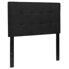 Flash Furniture Bedford Tufted Upholstered Twin Size Headboard - Black Fabric-Panel Headboard