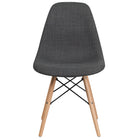 Flash Furniture Elon Series Siena Chair with Wooden Legs - Grey Fabric-Accent Side Chair