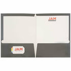 JAM Paper Glossy Two Pocket Presentation Folders, Grey, 100 Pack (31225352D)-Material: Cardstock