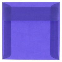 JAM Paper 6 x 6 Square Envelopes, Purple Translucent Vellum, 250 Pack (PACV517H)-Primary blue translucent envelope