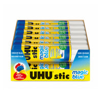 UHU Glue Sticks - Goes on Blue - Dries Clear - 21g - 12 Pack-Safe, acid-free and non-toxic formula made from 98% natural ingredients