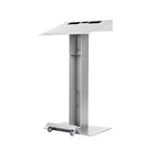 Urbann Y55 Lectern With Wheels - Natural Wood, Aluminum Grey-Colour: Light grey
