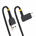 StarTech USB-A to Angled USB-C 60W Charging Cable - 3ft - Black-60W power delivery