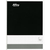 #Hilroy Quad Coil Notebook, 80 Sheets, 8" x 10-1/2", Assorted (13038)-Paper cover available in 5 assorted colours: black, cyan, green, magenta or grey