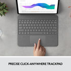 Logitech Combo Touch Backlit Keyboard Case for Apple 12.9" iPad Pro (5th Gen) - Oxford Grey-Large, click-anywhere trackpad: This iPad keyboard case features a responsive and reliable trackpad that allows you to use the entire surface to work and perform Multi-Touch trackpad gestures